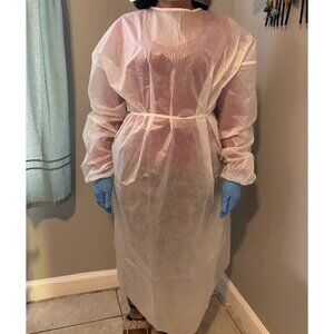 10~Level 2 Disposable Isolation Surgical Gowns white OSFM